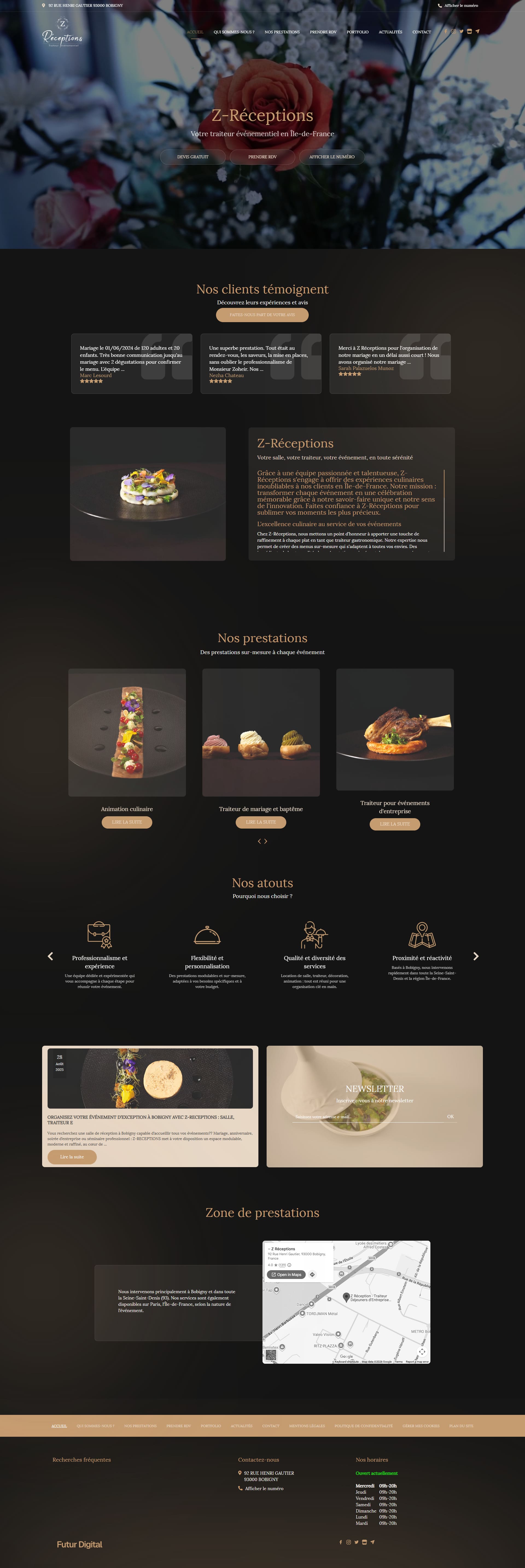 Z-RECEPTIONS full website preview
